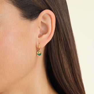 Emerald Wavey Coin Hoops leftcolumn