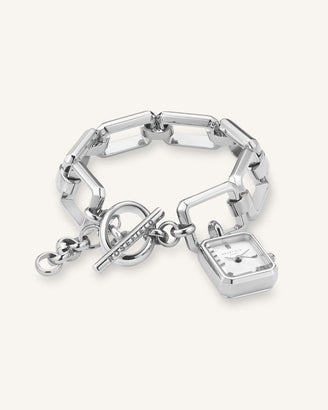 The Octagon Charm Chain White Silver leftcolumn