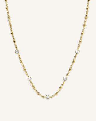 Multi Crystal Necklace Gold leftcolumn