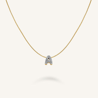 Crystal Letter A Necklace leftcolumn
