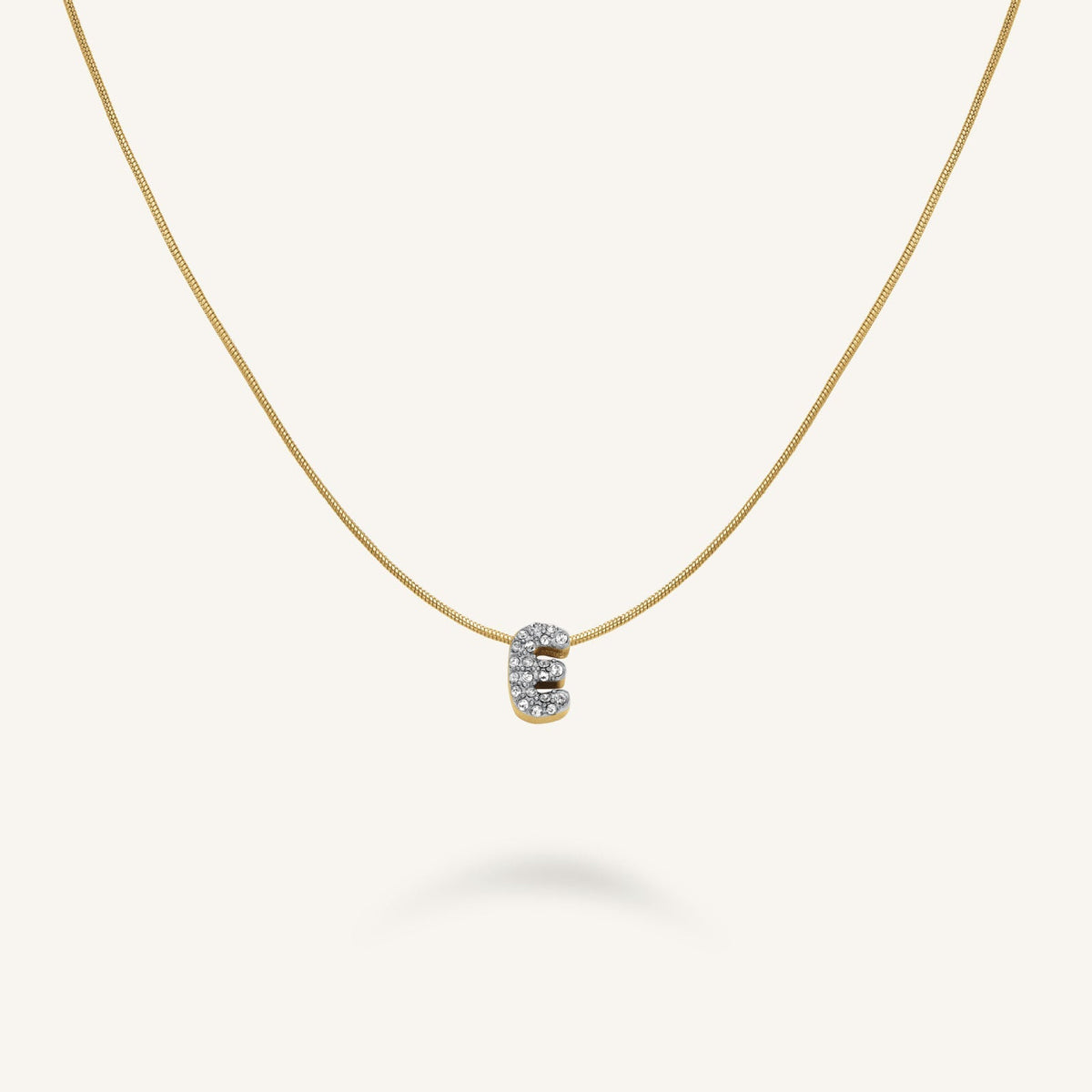 Crystal Letter E Necklace leftcolumn