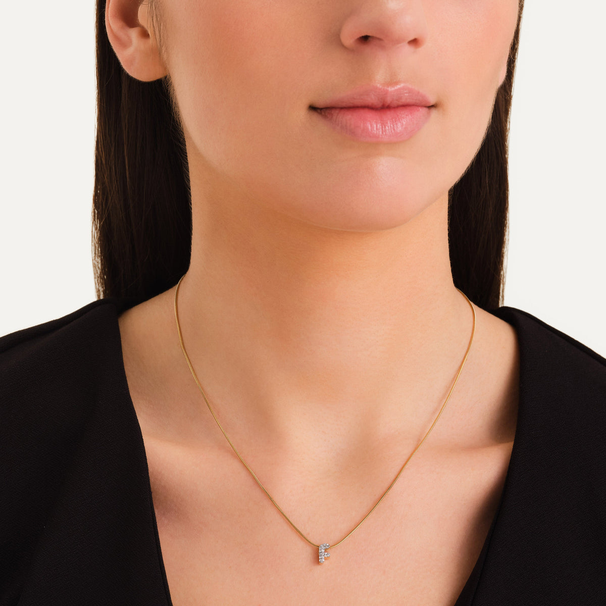 Crystal Letter F Necklace leftcolumn