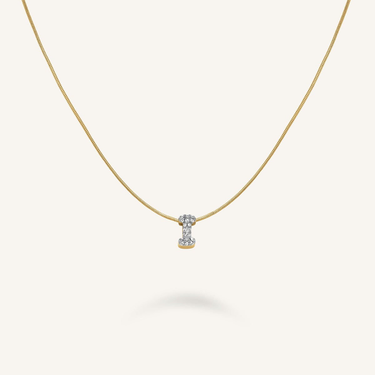 Crystal Letter I Necklace leftcolumn