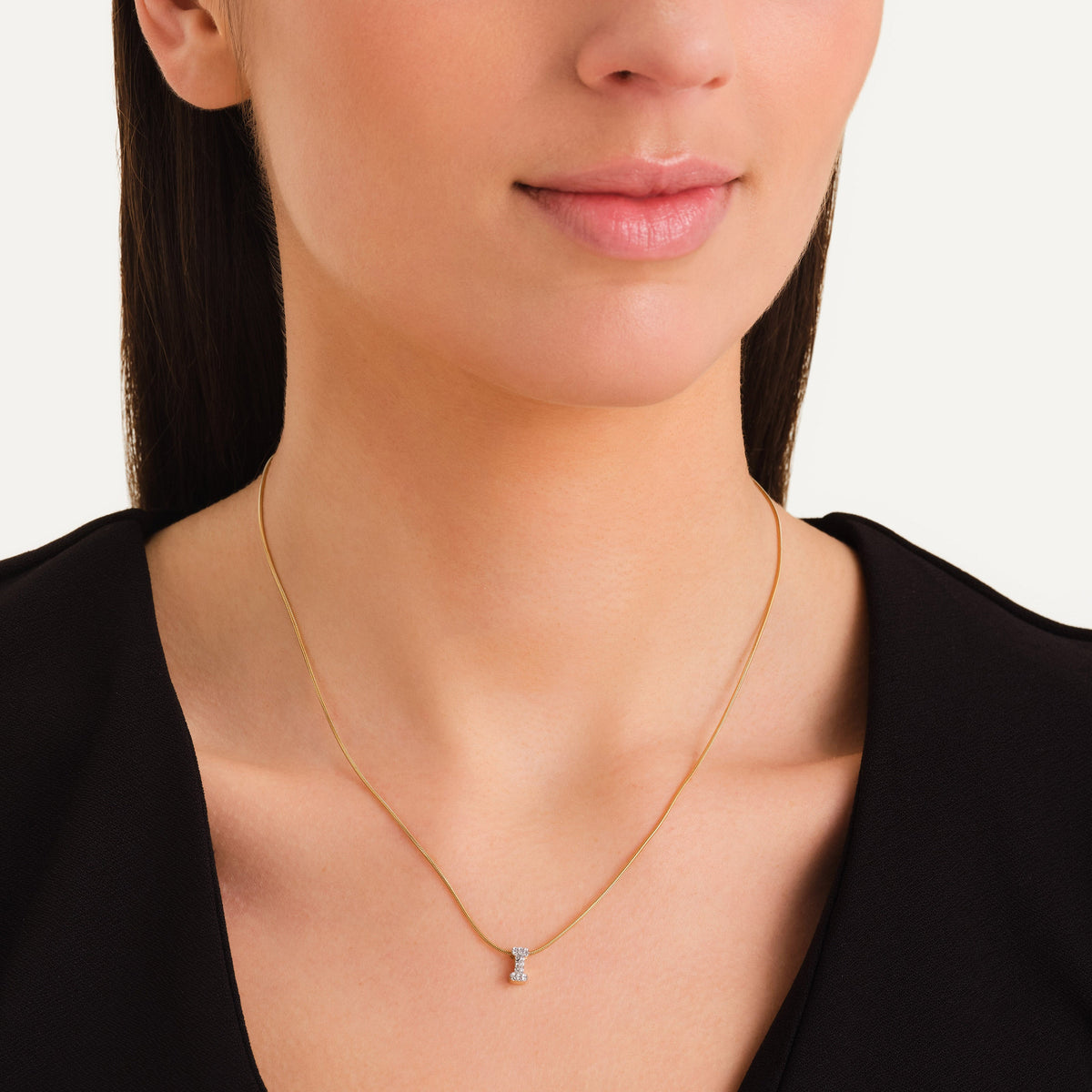 Crystal Letter I Necklace leftcolumn