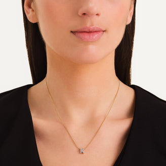 Crystal Letter K Necklace leftcolumn
