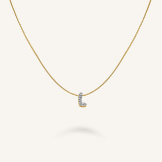 Crystal Letter L Necklace leftcolumn