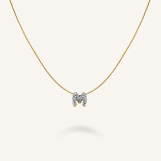 Crystal Letter M Necklace leftcolumn