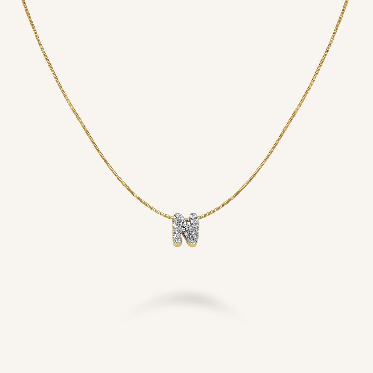 Crystal Letter N Necklace leftcolumn