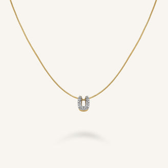 Crystal Letter U Necklace leftcolumn
