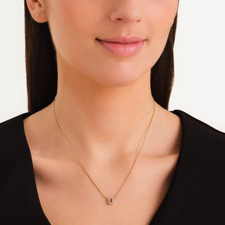 Crystal Letter U Necklace leftcolumn