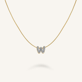 Crystal Letter W Necklace leftcolumn